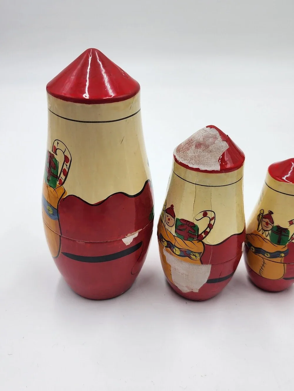 Set of 5 Santa Claus Nesting Dolls Christmas Decor